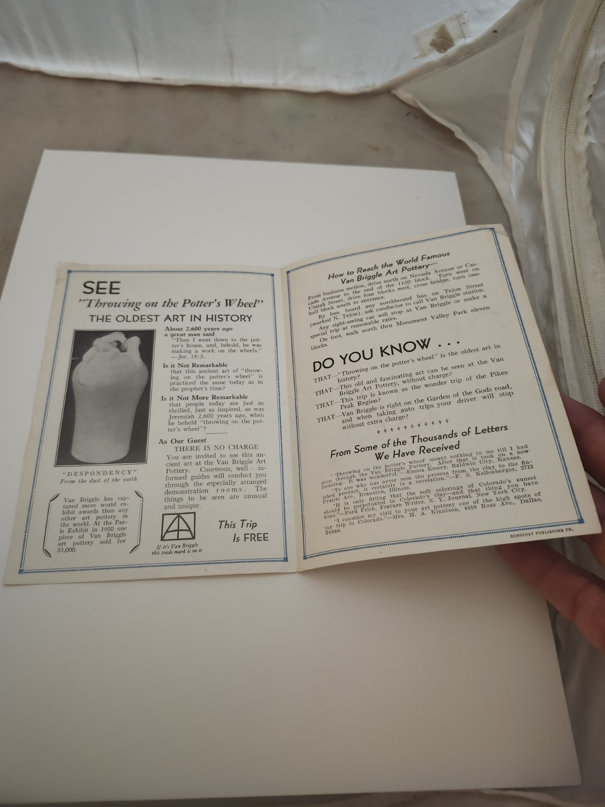 vtg 1920s Van Briggle Art Pottery Advertising pamphlet Colorado Springs CO Rare