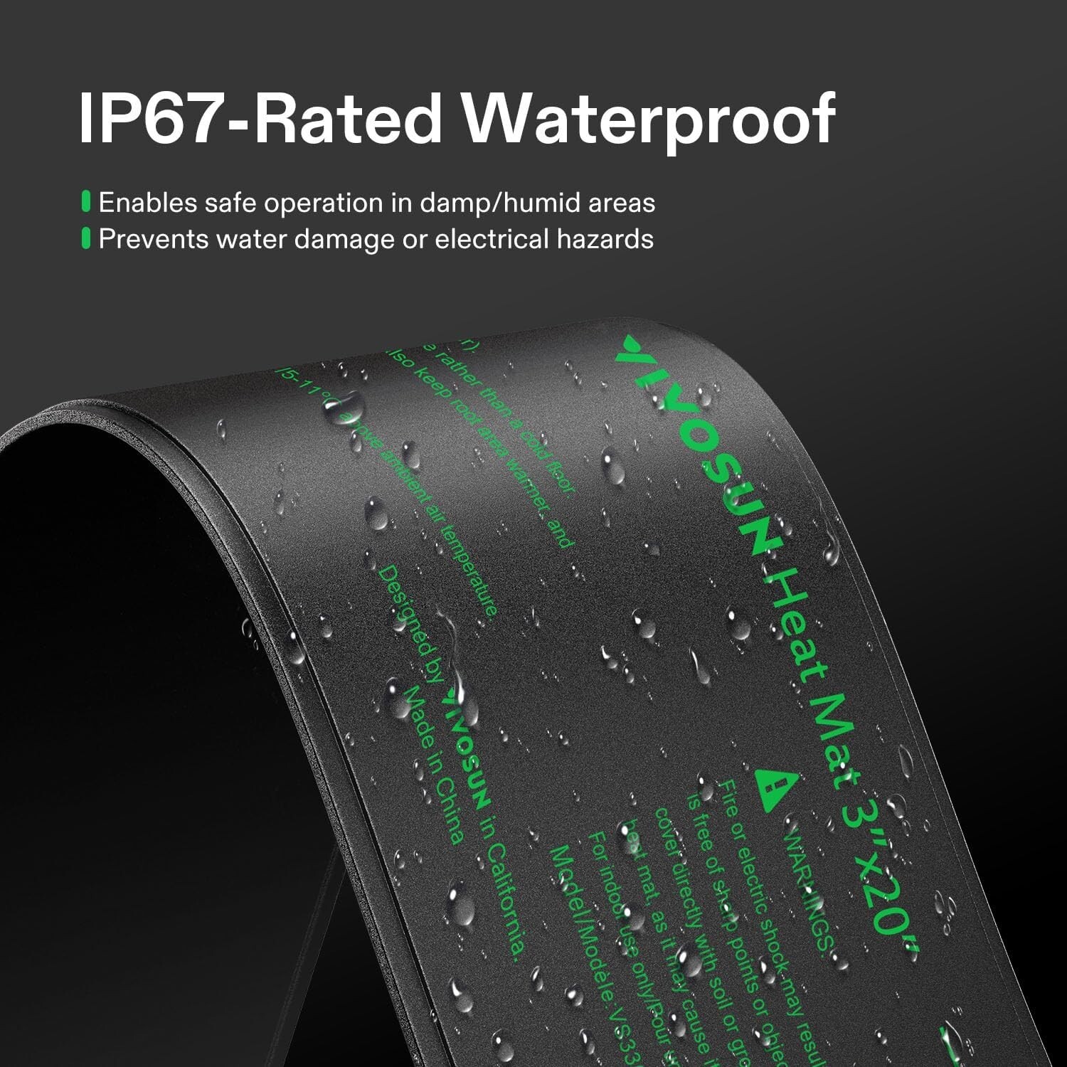 VIVOSUN Durable Waterproof Seedling Heat Mat 3" x 20" UL & MET-Certified,6.5W