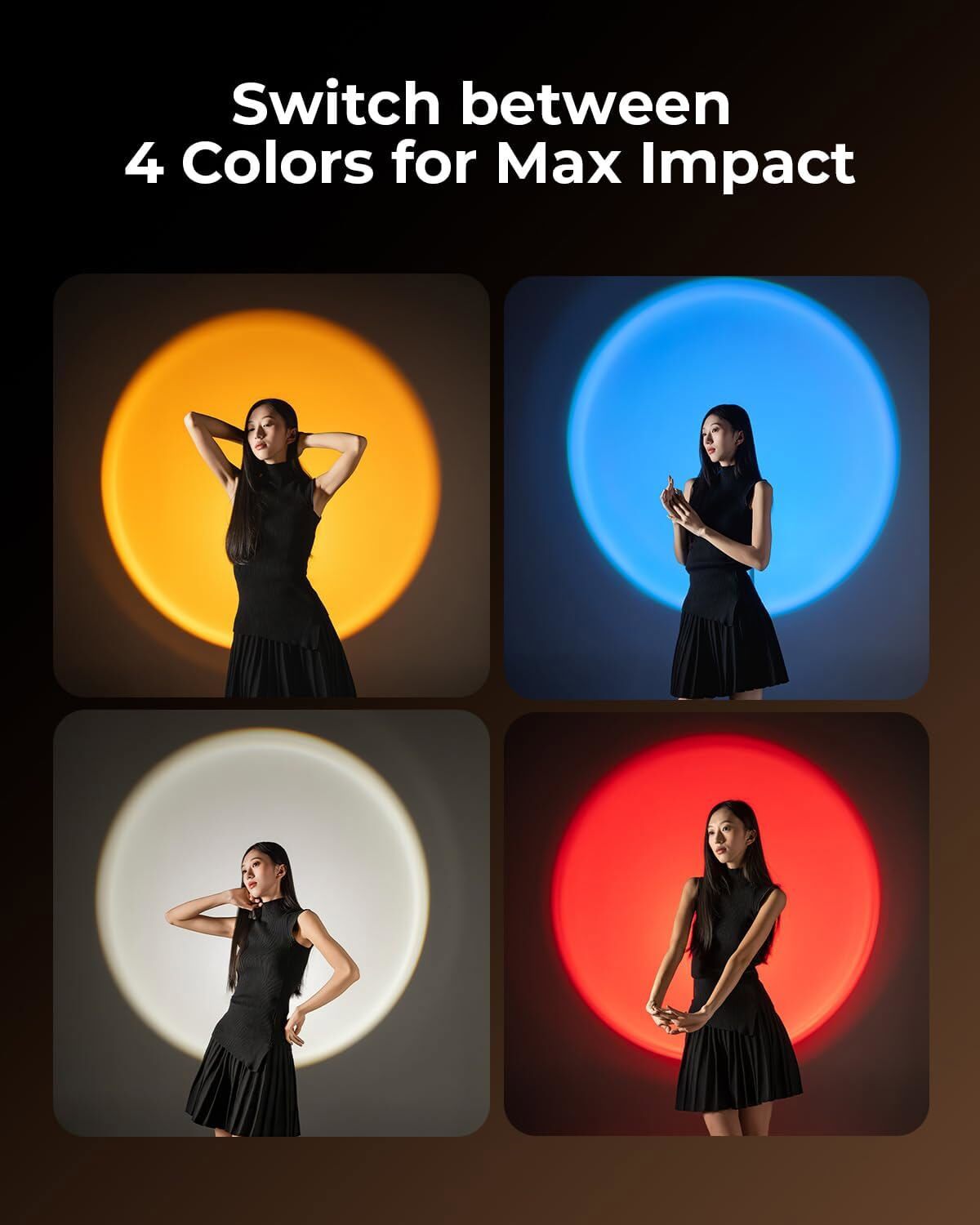 SmallRig RF 10C Mini Spotlight RGB LED Video Light with 20 Pcs Filters