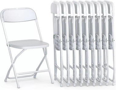 4 or 10 Pack Folding Plastic Chairs for Weddings, Parties & Home Events