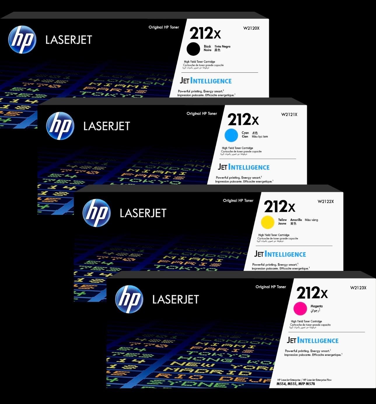 HP 212X High Yield Toner Cartridge Set (Black, Cyan, Magenta, Yellow) (CF210X -