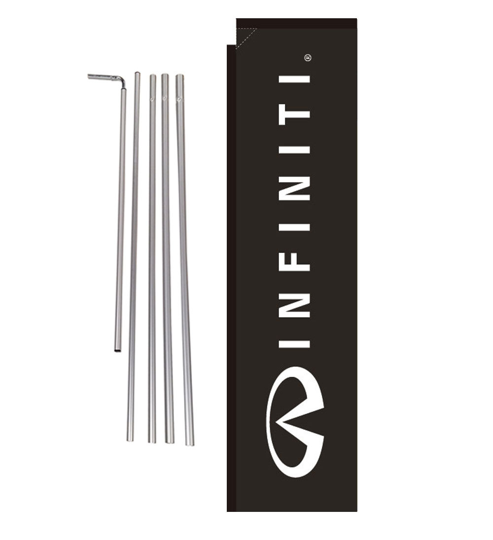 Infiniti Dealership 15' Advertising Rectangle Banner Flag Kit with pole+spike
