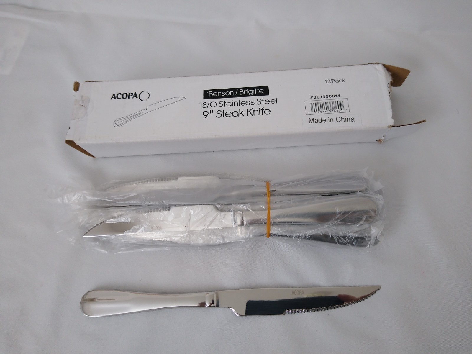 Acopa 18 0 Stainless Steel 9 in Steak Knife 11 Pack Benson Brigitte Flatware