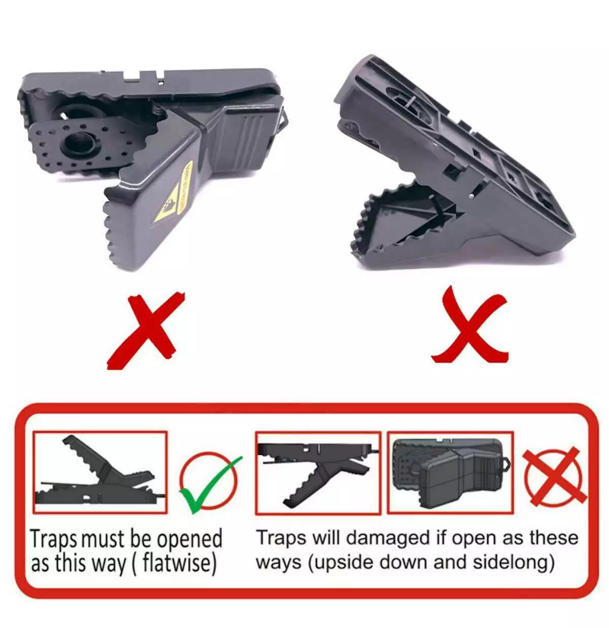 6 Pack Mouse Traps Rat Mice Killer Snap Trap Power Rodent Heavy Duty Pest Trap