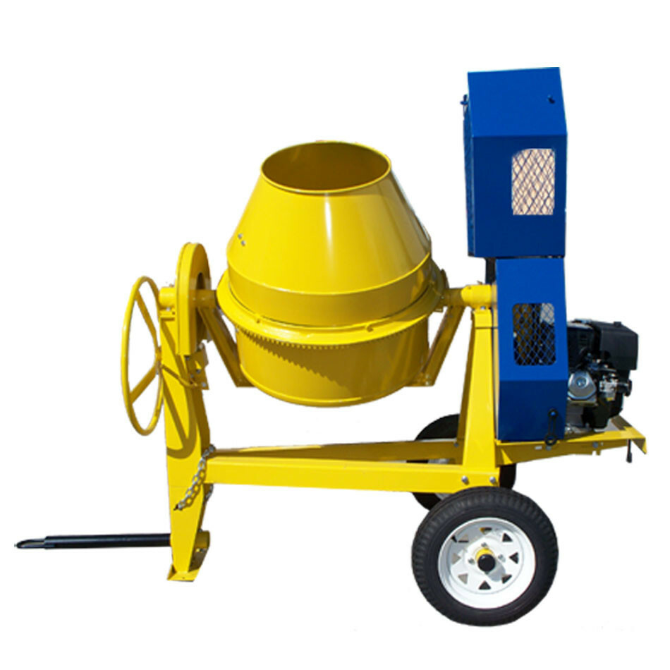 13 HP Towable 9 CF CUBIC CEMENT MIXER 12V Electric 55 MPH Concrete