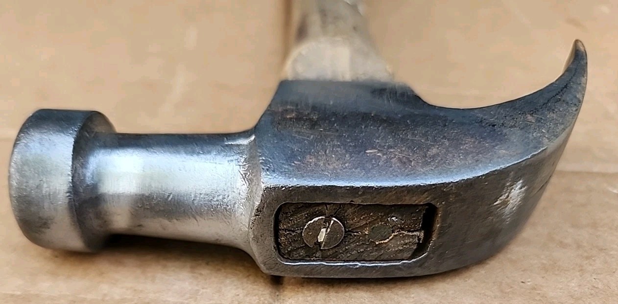 Vtg Heller USA Carpenter Claw Hammer Hickory Handle (Stamped Head)