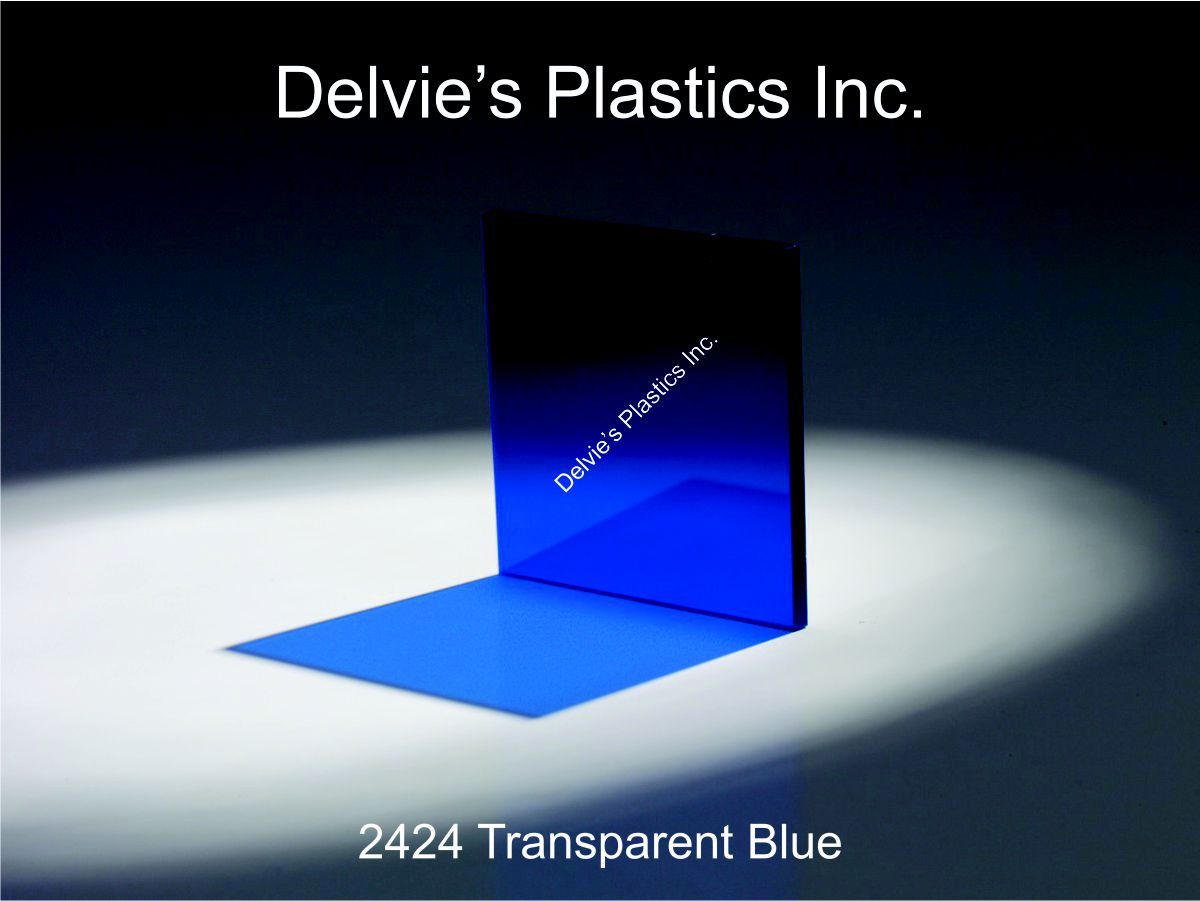 1/4" 2424 Transparent Blue Cell Cast Acrylic Sheet  12" x 12"