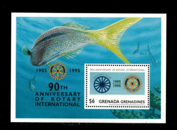 Grenadines 1995 - Rotary Fish - Souvenir Stamp Sheet - Scott #1745  - MNH