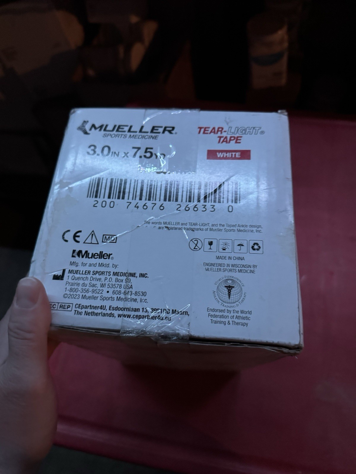 Mueller Sports Medicine Tear-Light Tape - White - 3.0 In X 7.5 Yd (16 Rolls)