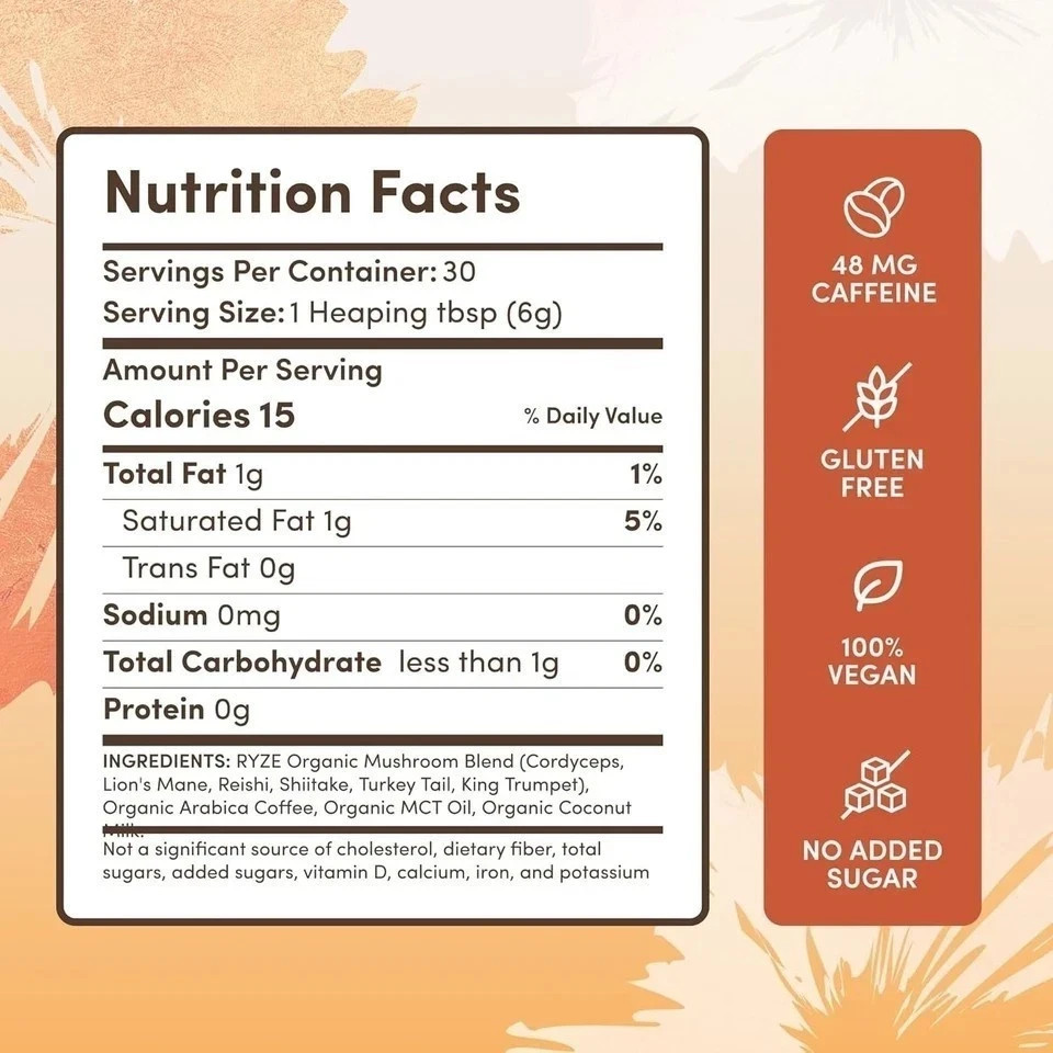 (Pack of 2) Organic RYSE Mushroom Coffee * 30 Servings Per Pack -Free Shipping