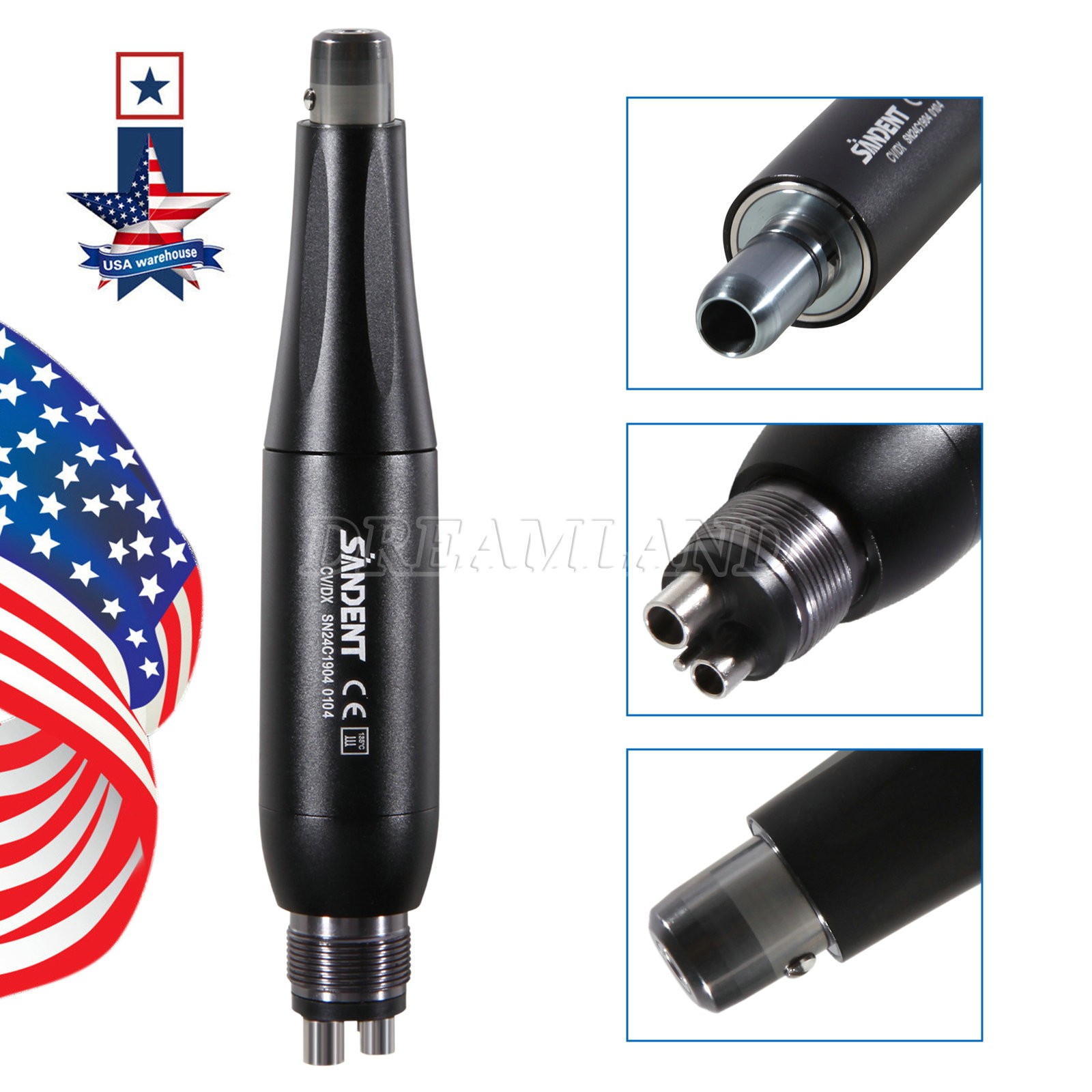 1-5 Dental Hygiene Prophy Handpiece Air Motor 4Holes 4:1 Nose Cone 360°Swivel