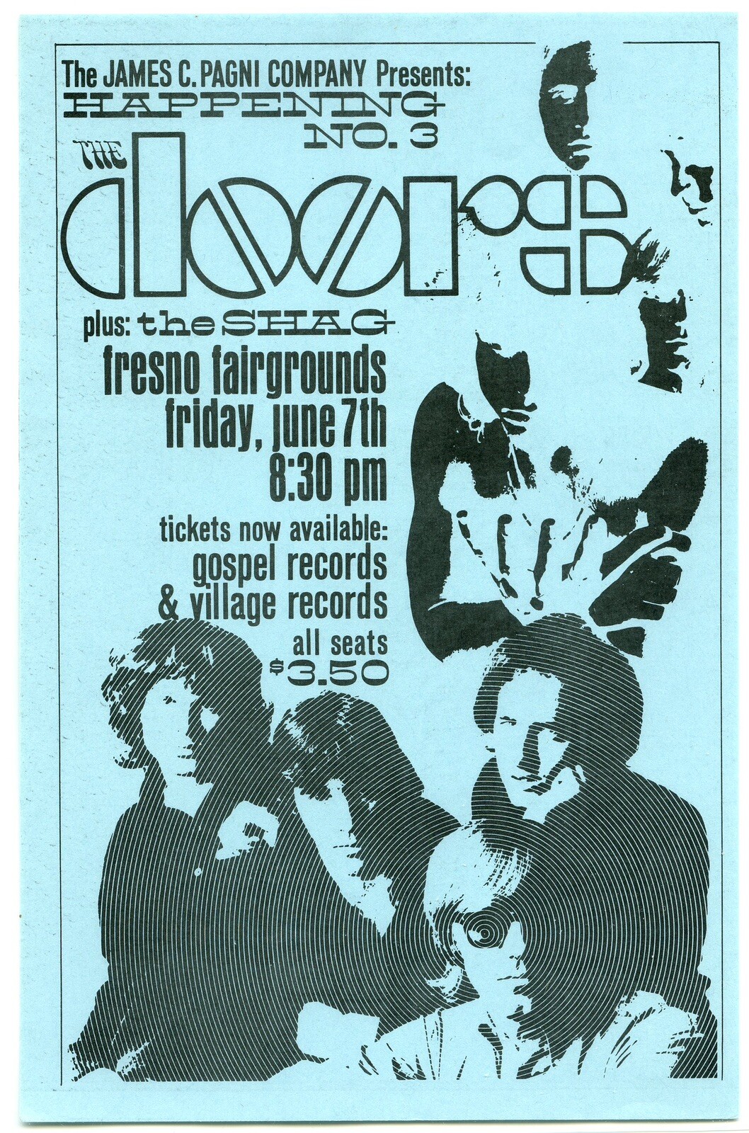 1968 THE DOORS Fresno Fairgrounds Concert Handbill