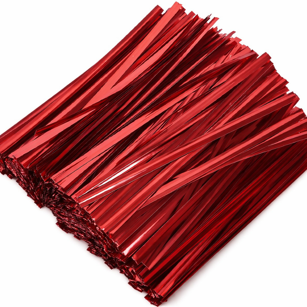 800 Pcs Plastic 4" Twist Ties for Bags, Bread, Household & Office Use - Wine Red