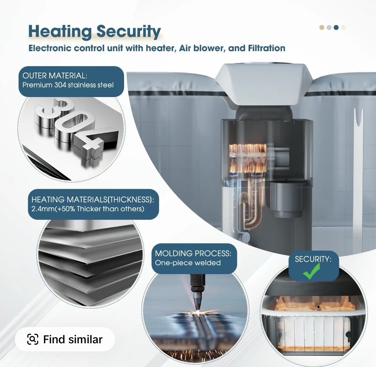 RELXTIME Portable Small Hot Tub for 2 Person Outdoor Oval Hot Tub. Black