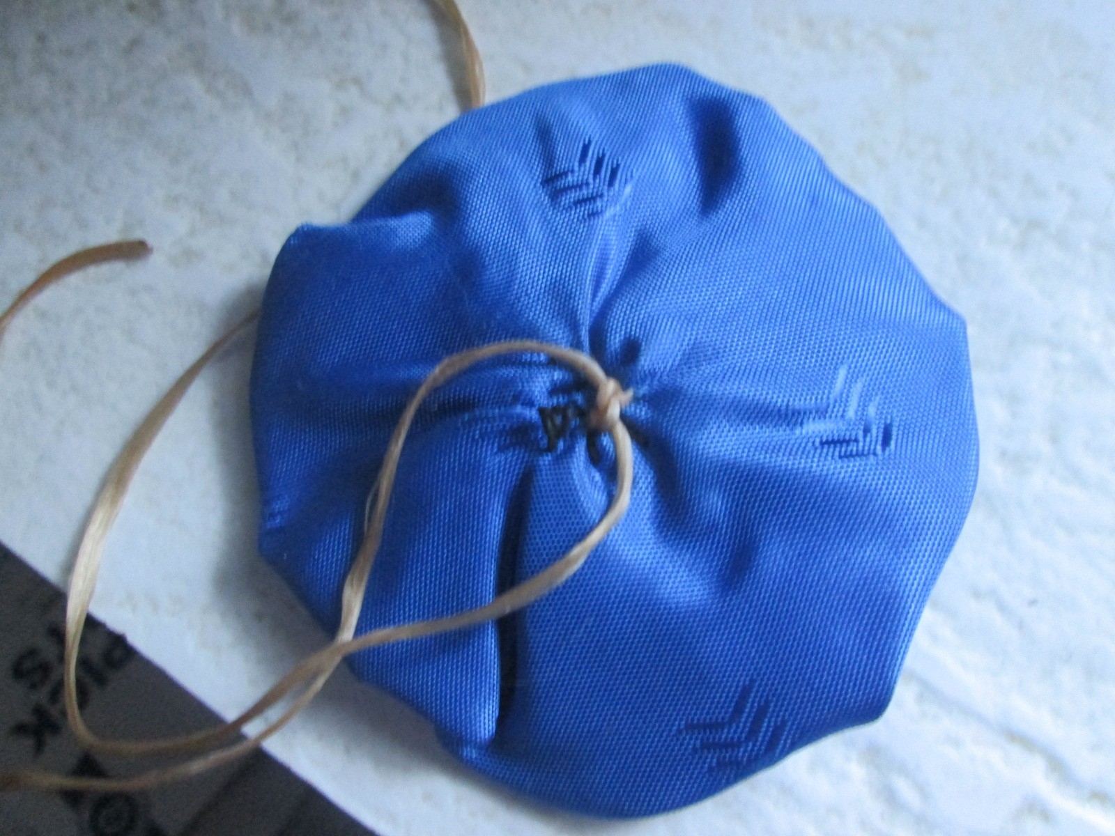 REENACTOR 18THC REV WAR COLONIAL HAT COCKADE BLUE TAFFETA BRONZE ANCHOR BUTTON