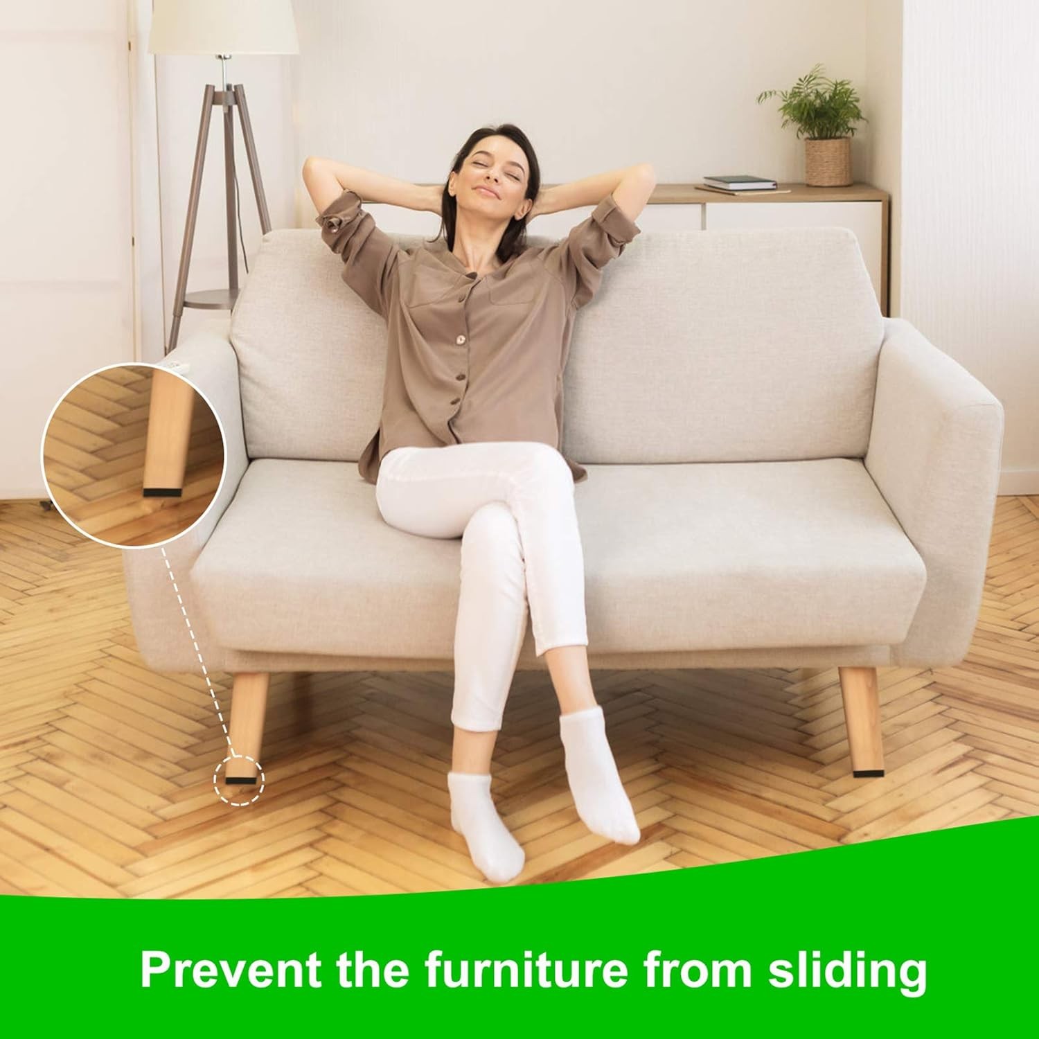 Rectangle Non Slip Furniture Pads 8 Pieces 1x2 inch, Anti Slip Rubber Furniture