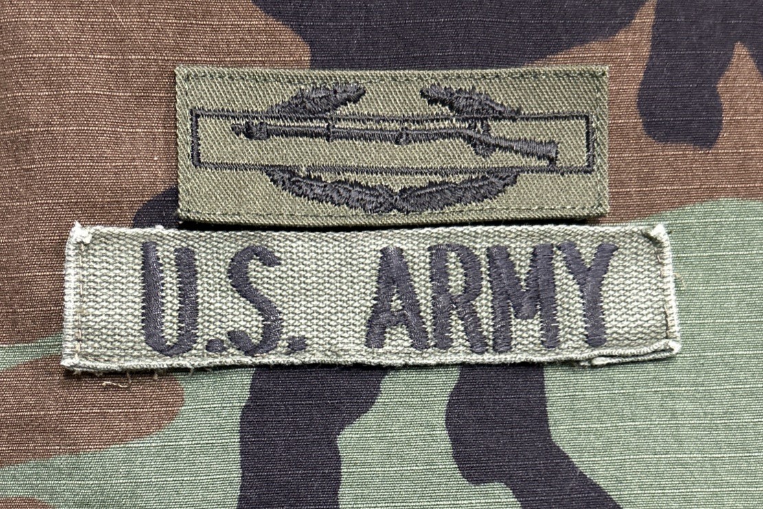 US Army CIB BDU w/ Army Tape Sew-On Combat Infantryman Badge OD Green