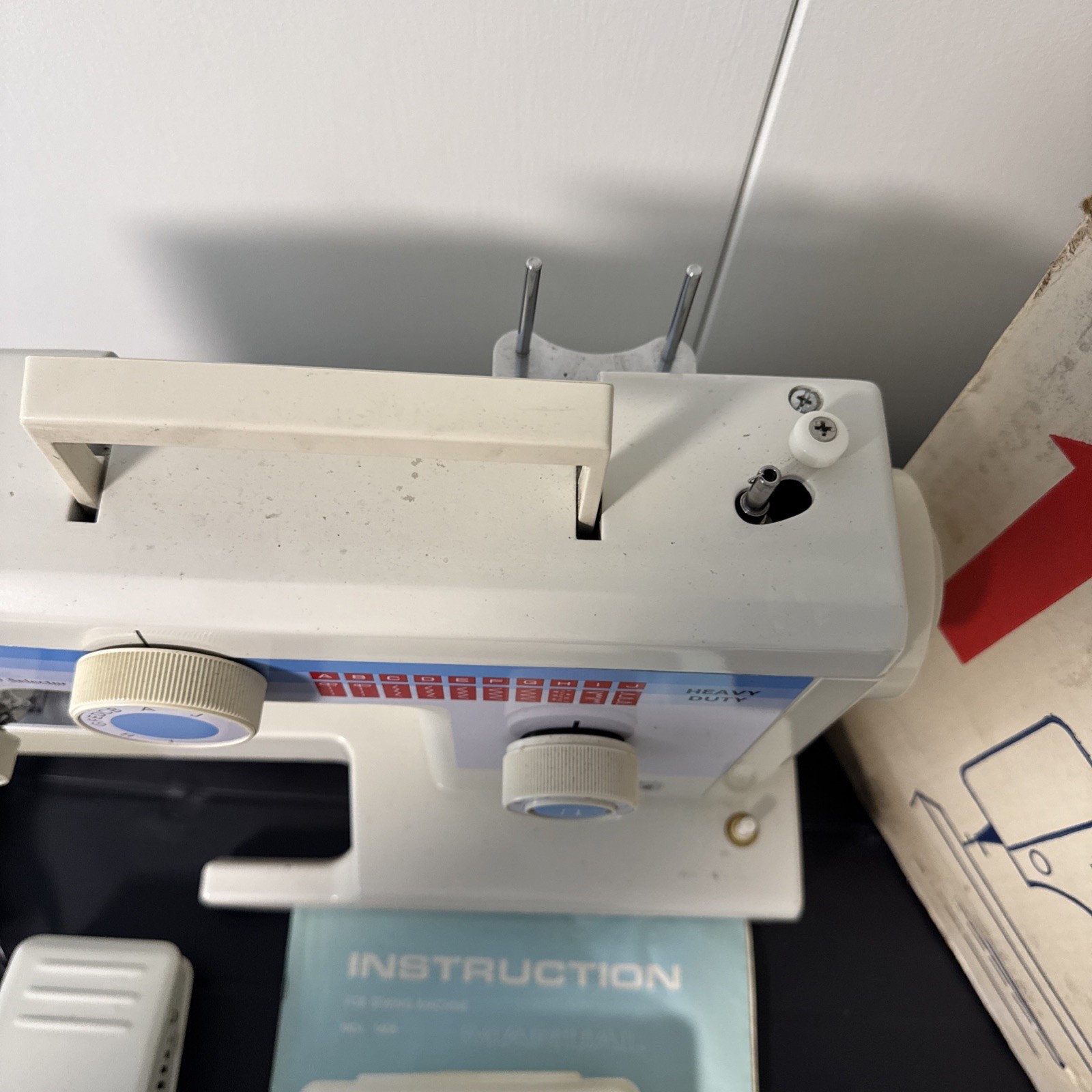 White Sewing Machine Model 1405 With Accessories and Box