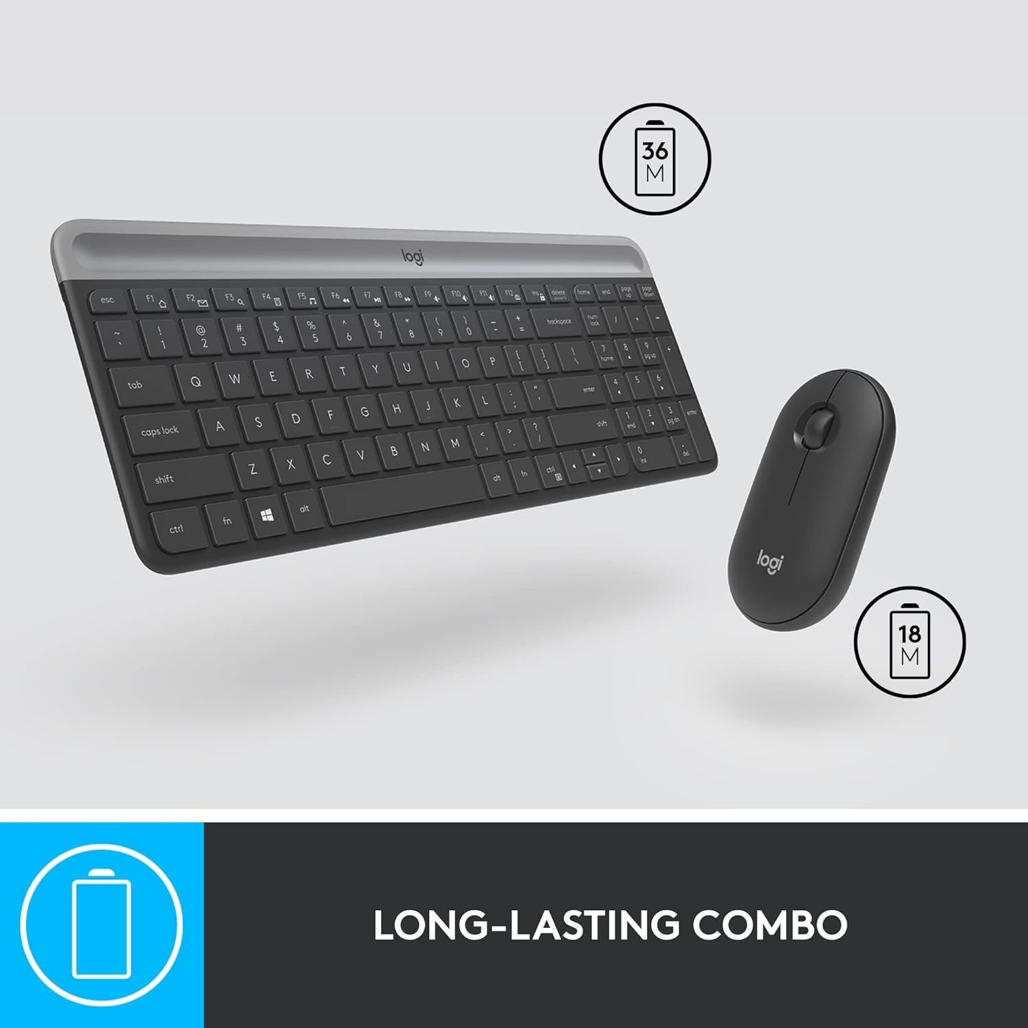 Logitech MK470 Slim Wireless Keyboard & Mouse Combo Graphite