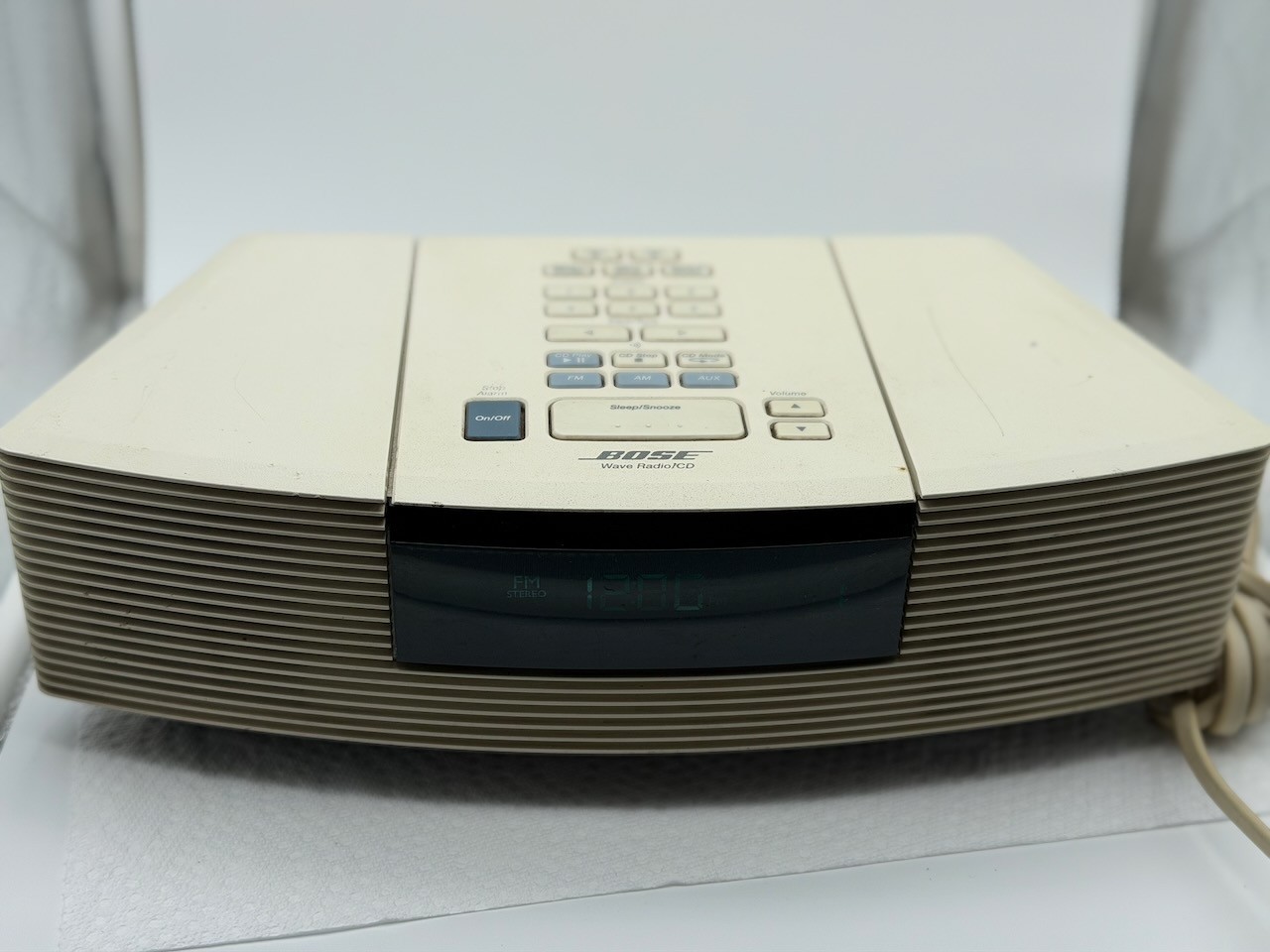 Bose Wave Radio AWRC-1P Ivory Stereo No Remote, CD Player No Work- Sounds Great!