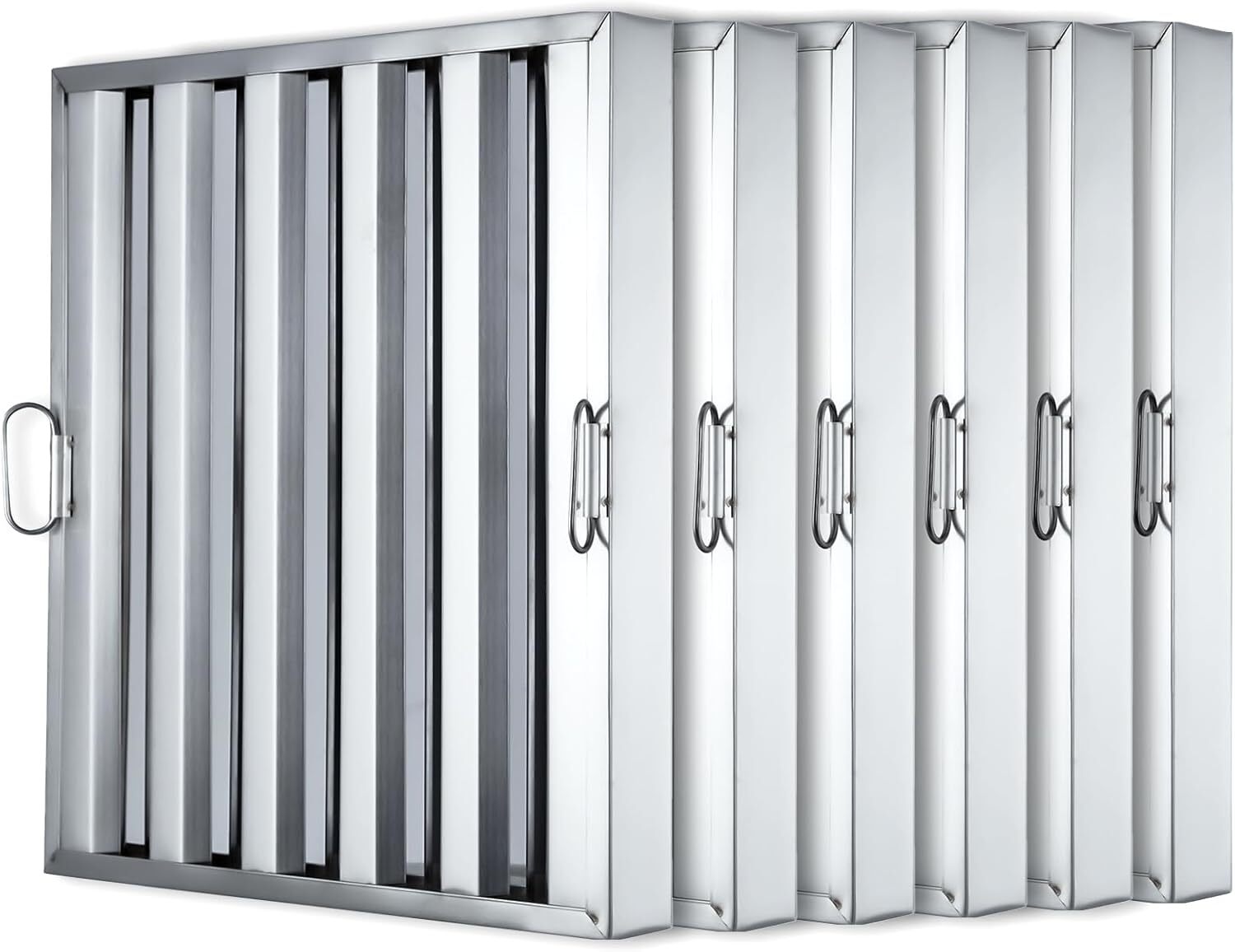 6 Pack Commercial Kitchen Exhaust Hood Filters 5 Grooves Range Hood Filters