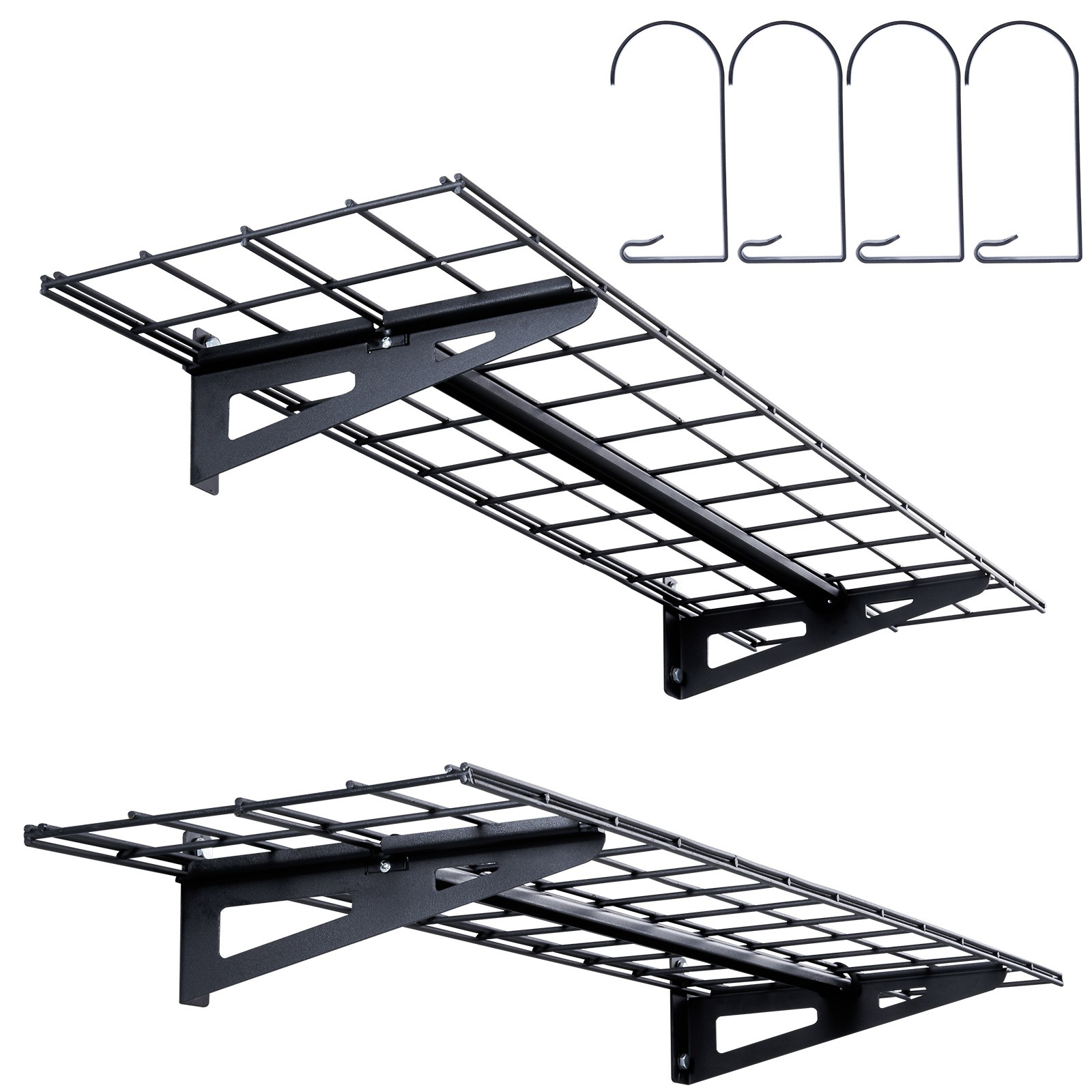 Uimoso 2PCS 4x1 ft Garage Storage Shelving Wall Mounted Heavy Duty Shelves Rack