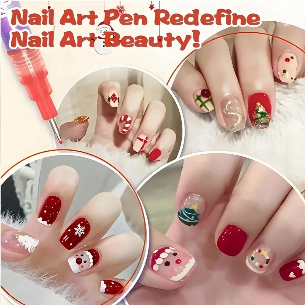 12 Colors Nail Art Pens Set Waterproof 0.5MM Nail Polish Pens Quick-Drying Nail