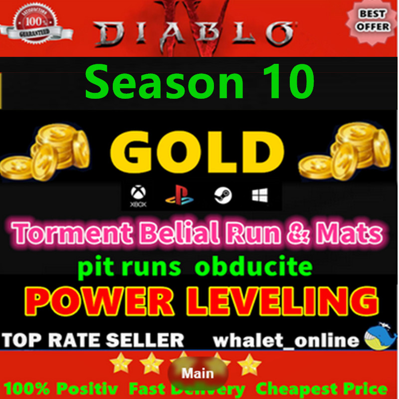 Diablo 4💥Torment Boss Mats🔥Gold Leveling Materials Pit Runs S10🚀Virtual Item