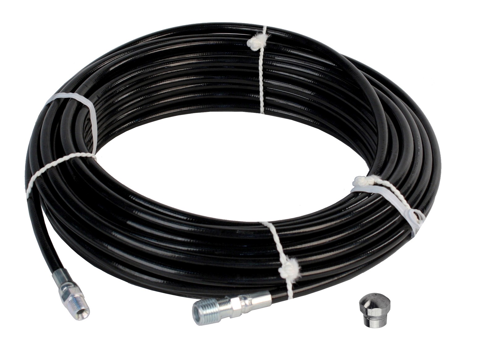 Schieffer 1/8" x 100' 4800 PSI Thermoplastic Sewer Jetter Hose & 5.5 Nozzle
