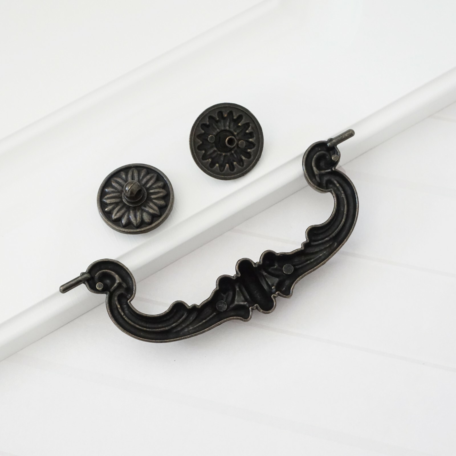 Drop Bail Dresser Pull Handle Drawer Pulls Rustic Antique Black Bronze