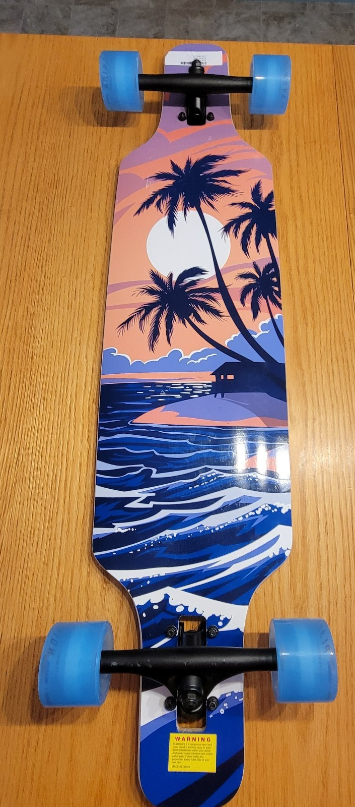 Playshion 39 Inch Drop Through Freestyle Longboard Skateboard Cruiser Coconut