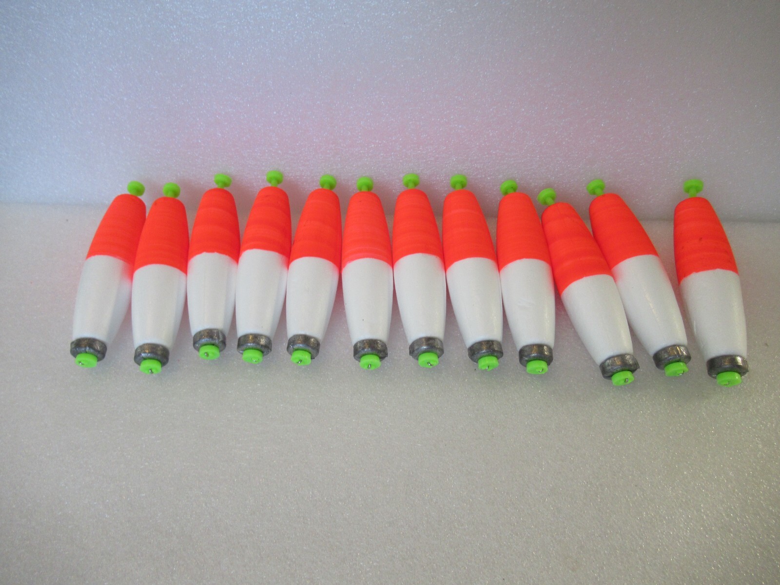 12 3" FISHING BOBBERS Large Cigar Floats Weighted Foam Snap on Float Choice