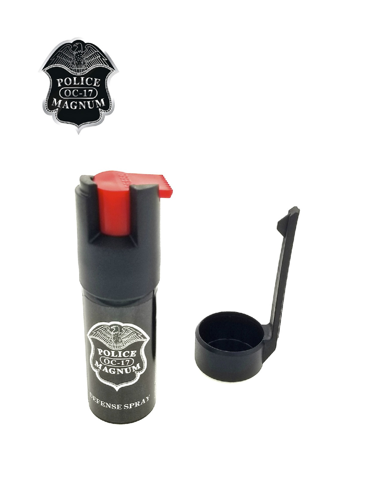 POLICE MAGNUM Pepper Spray 4 oz Ounce Safety Flip Top Belt Clip FREE 1/2oz Spray