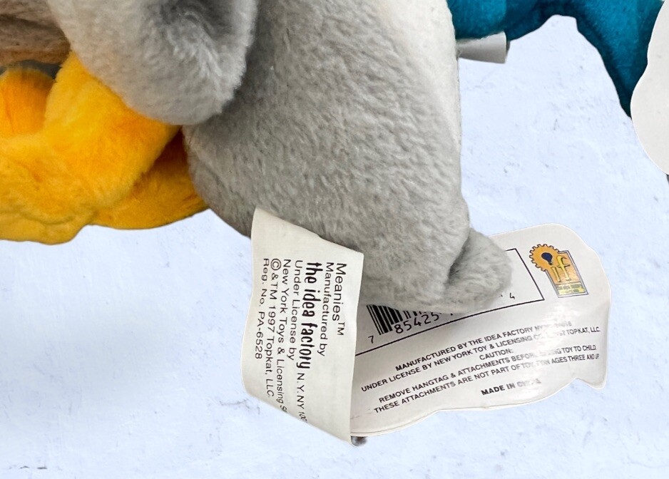 Meanies PETER GOTTA PEEGUL & HURLEY THE TOUCAN Plush Series 1 NWT