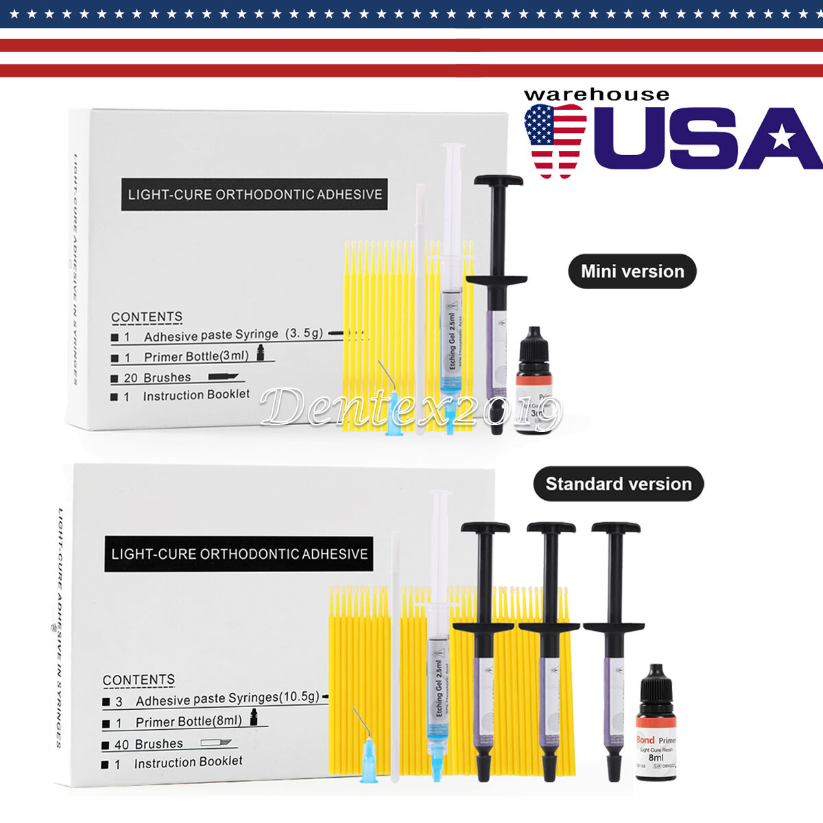 Dental Ortho Bracket Braces Glue Bonding System Light Curing Primer Adhesive Kit