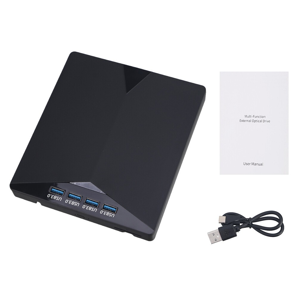 7-in-1 Slim External CD DVD Drive USB 3.0 Reader Writer Burner Player For Laptop
