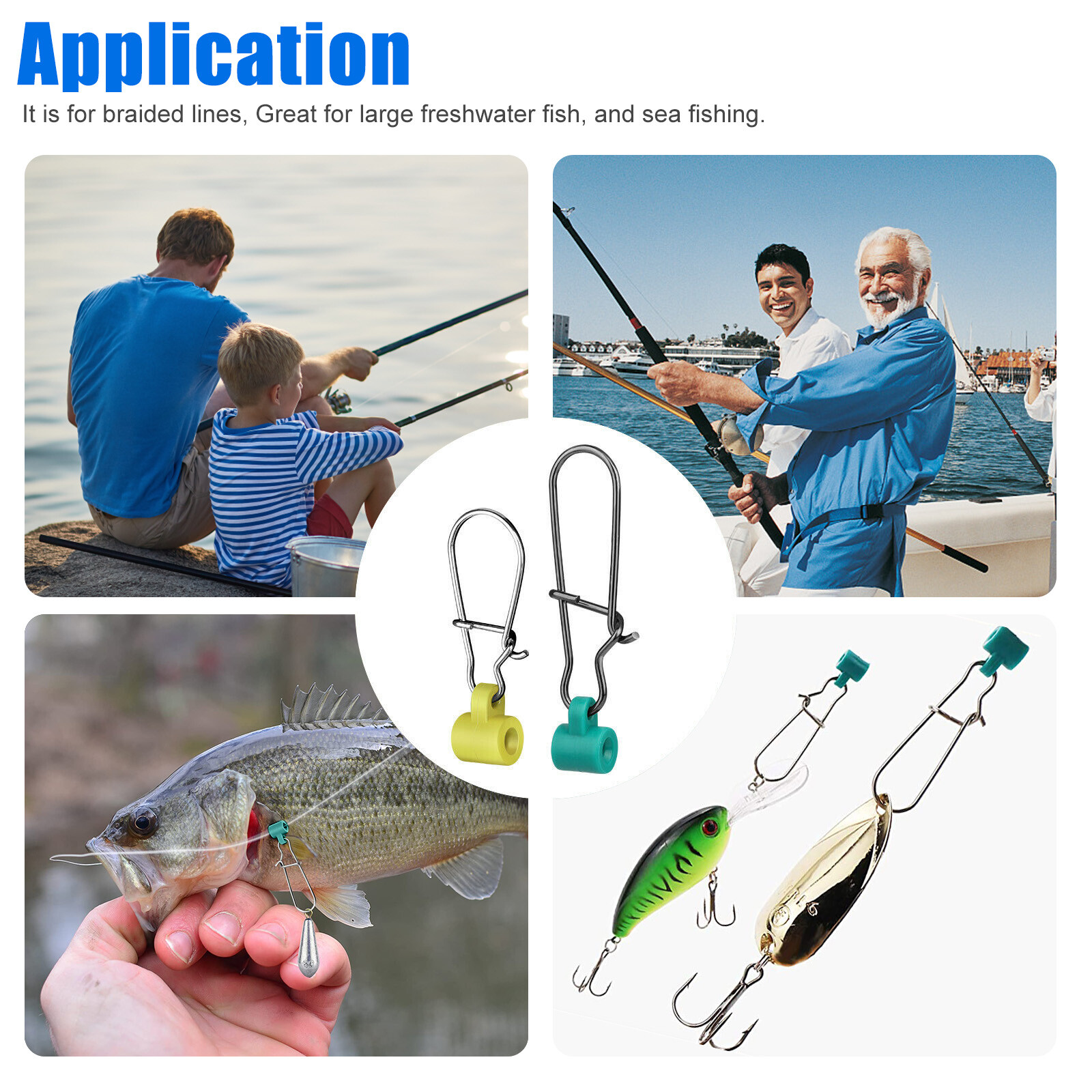 100/50X Heavy Duty Fishing Sinker Slide Stainless Steel Fish Line Finder Slider