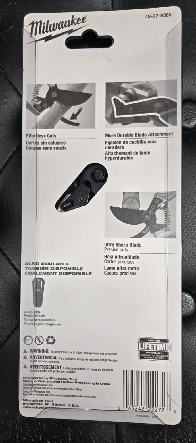 *NEW* Milwaukee 1" High Carbon Steel Blade Bypass Hand Pruner (48-22-9365) *NIB*