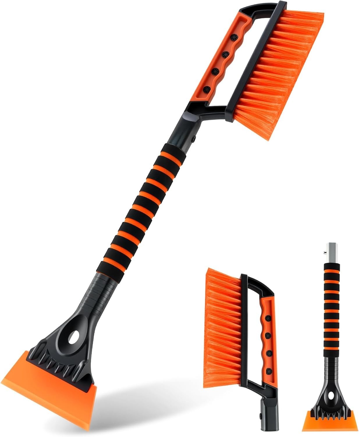 Ice Scraper Snow Brush for Car Windshield 2in1 Extendable Handle Winter Tool