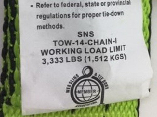 8 pt Kit 14 Hi-VIZ TECNIC Webbing Rollback / Flatbed Car Tie-Down w/ Chain Tails