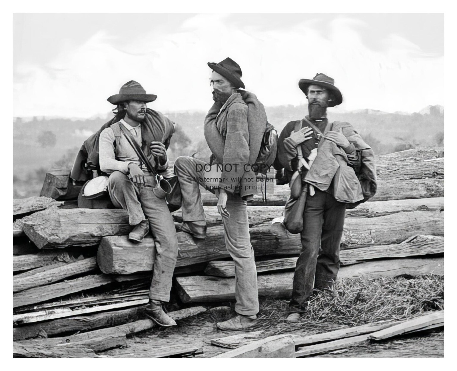 CONFEDERATE SOLDIERS PRISONERS OF BATTLE OF GETTYSBURG 8X10 PHOTO REPRINT