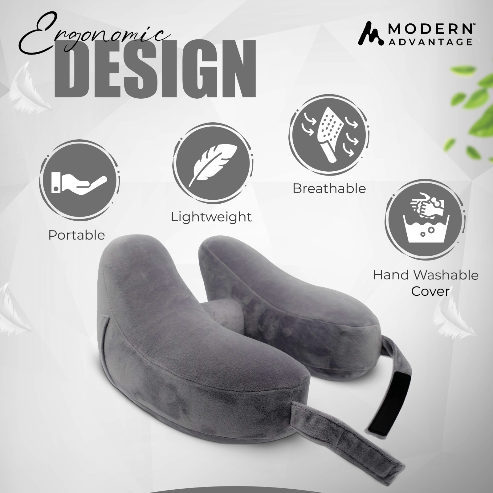 Inflatable Travel Neck Pillow NEW (GREY) FREE SHIPPING Sleep Mask & Earplugs