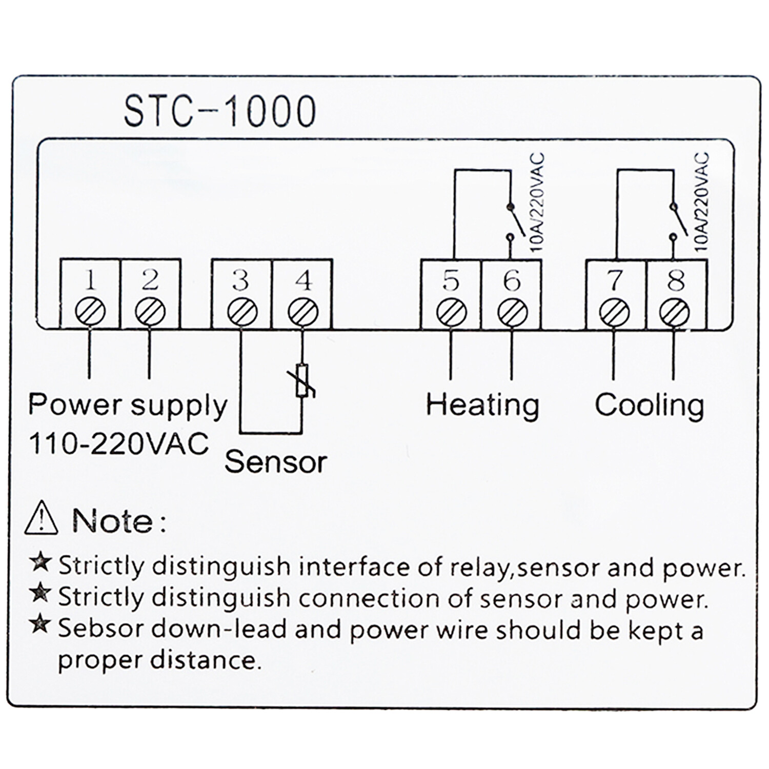 Universal STC-1000 Digital Temperature Controller Thermostat w/ Sensor AC 110V