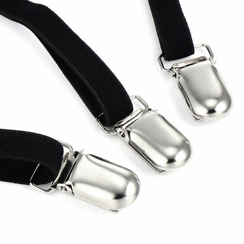 2PCS Men Hidden Shirt Stays Holder Garters Belt Non Slip Elastic Locking Clamps