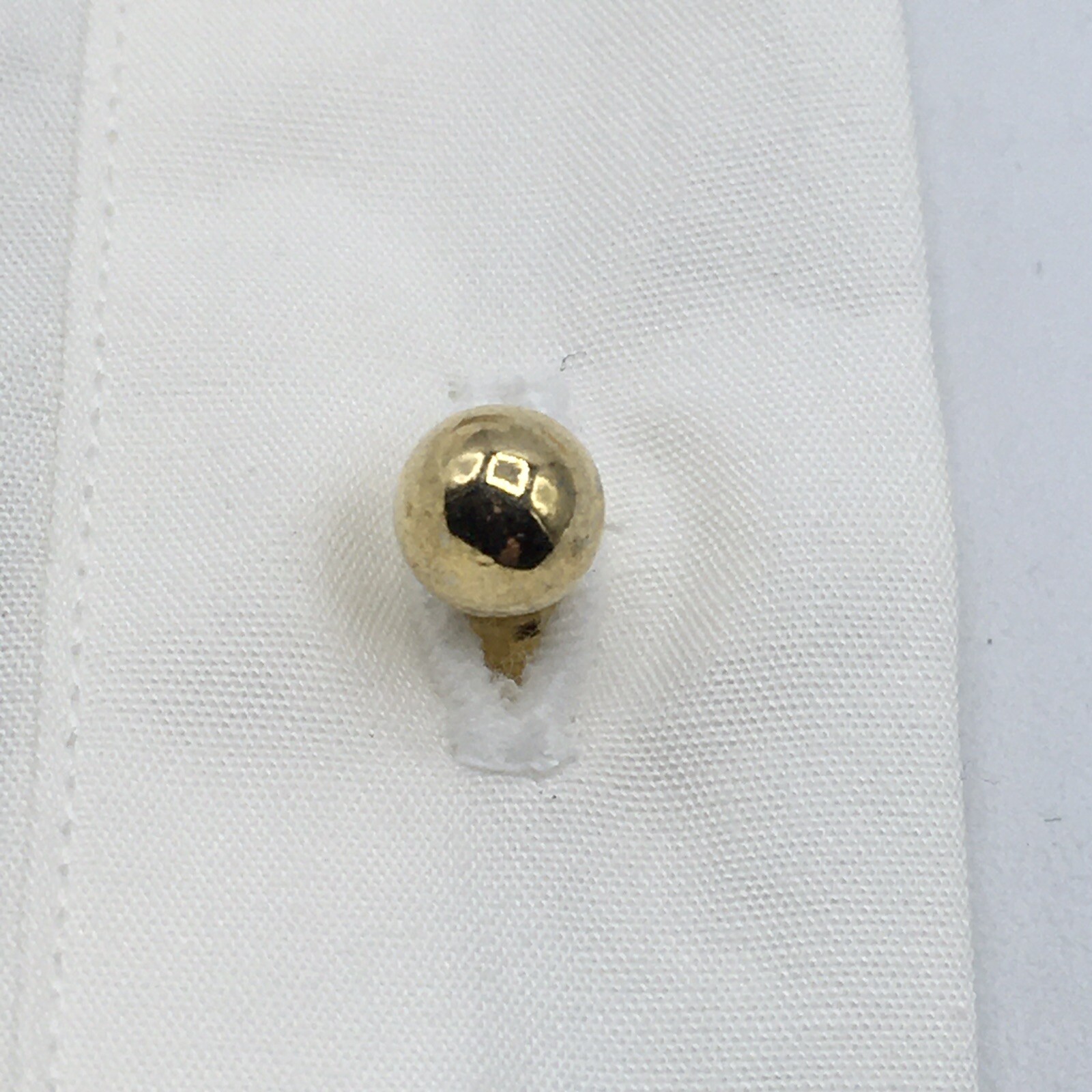 Gold Tone Shirt Collar Large Ball Studs Formal Ware Tuxedo Cleric Clergy NOS