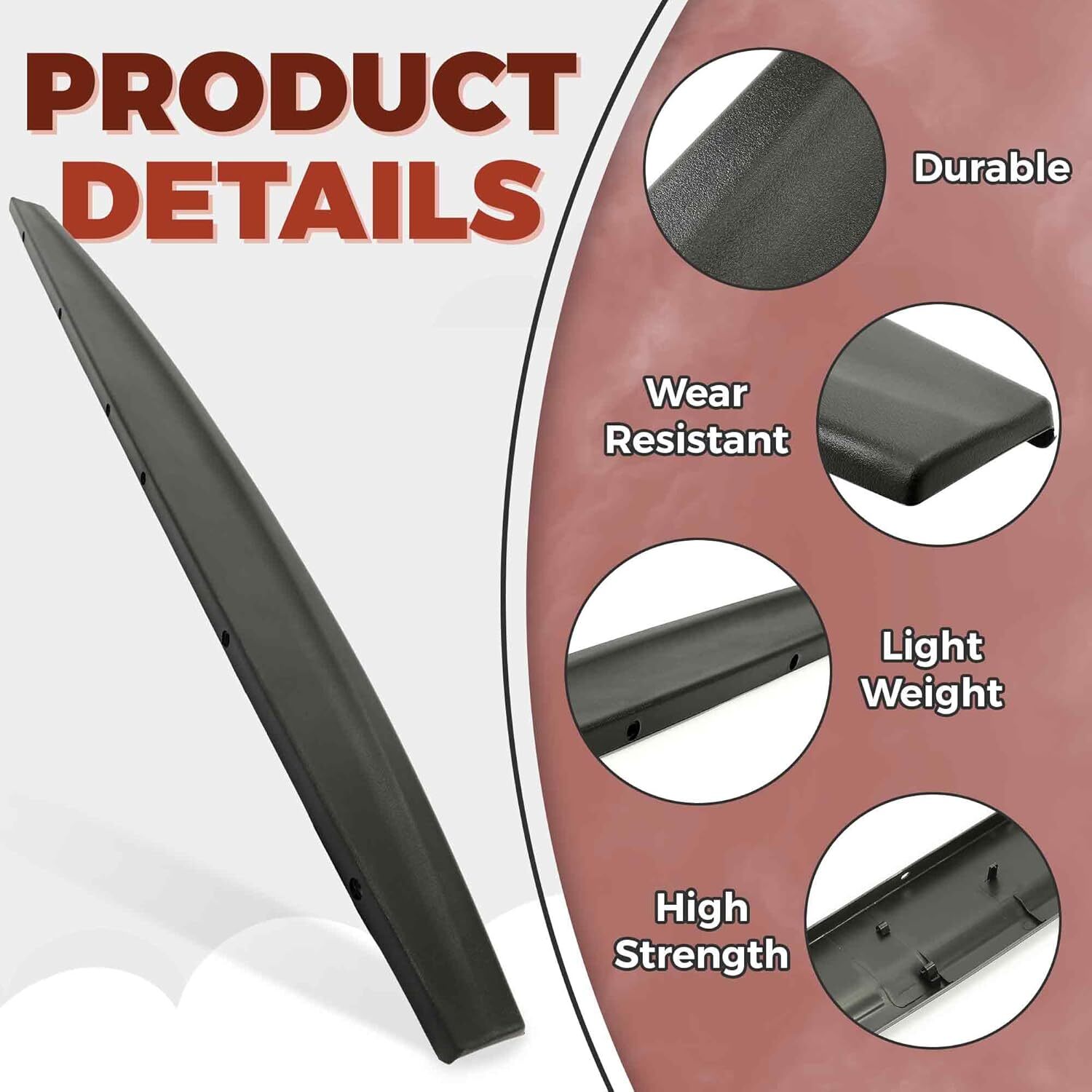 Tailgate Molding Cap Spoiler For 2009-2018 Ram 1500 Cover Top Protector Lip Trim