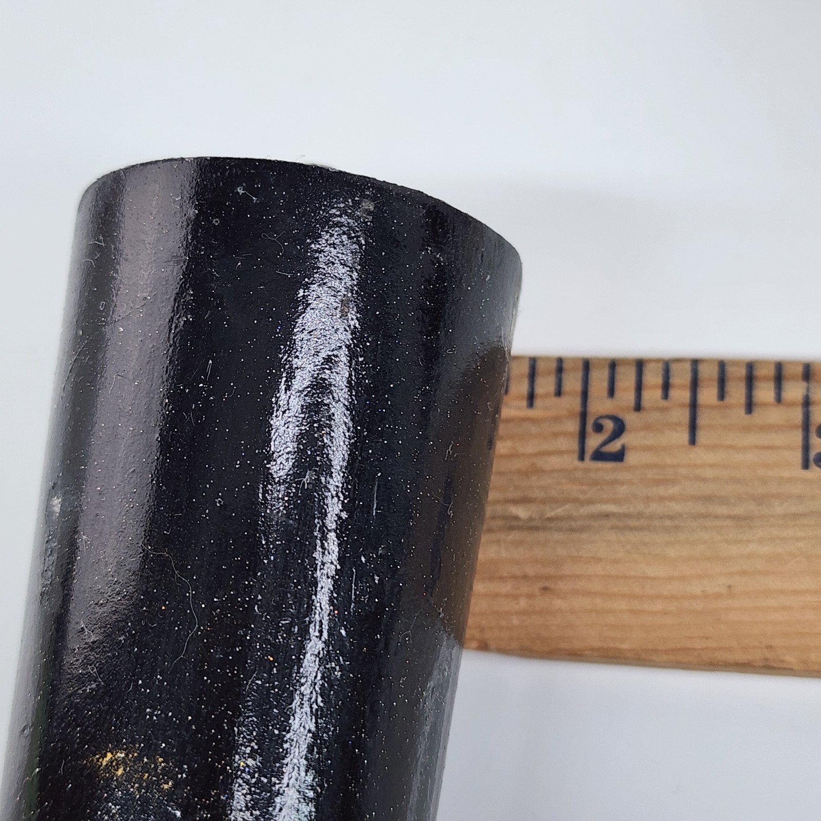 Vintage MCM Tapered Wood Furniture Legs 12" Black Brass Caps Mid Century Modern