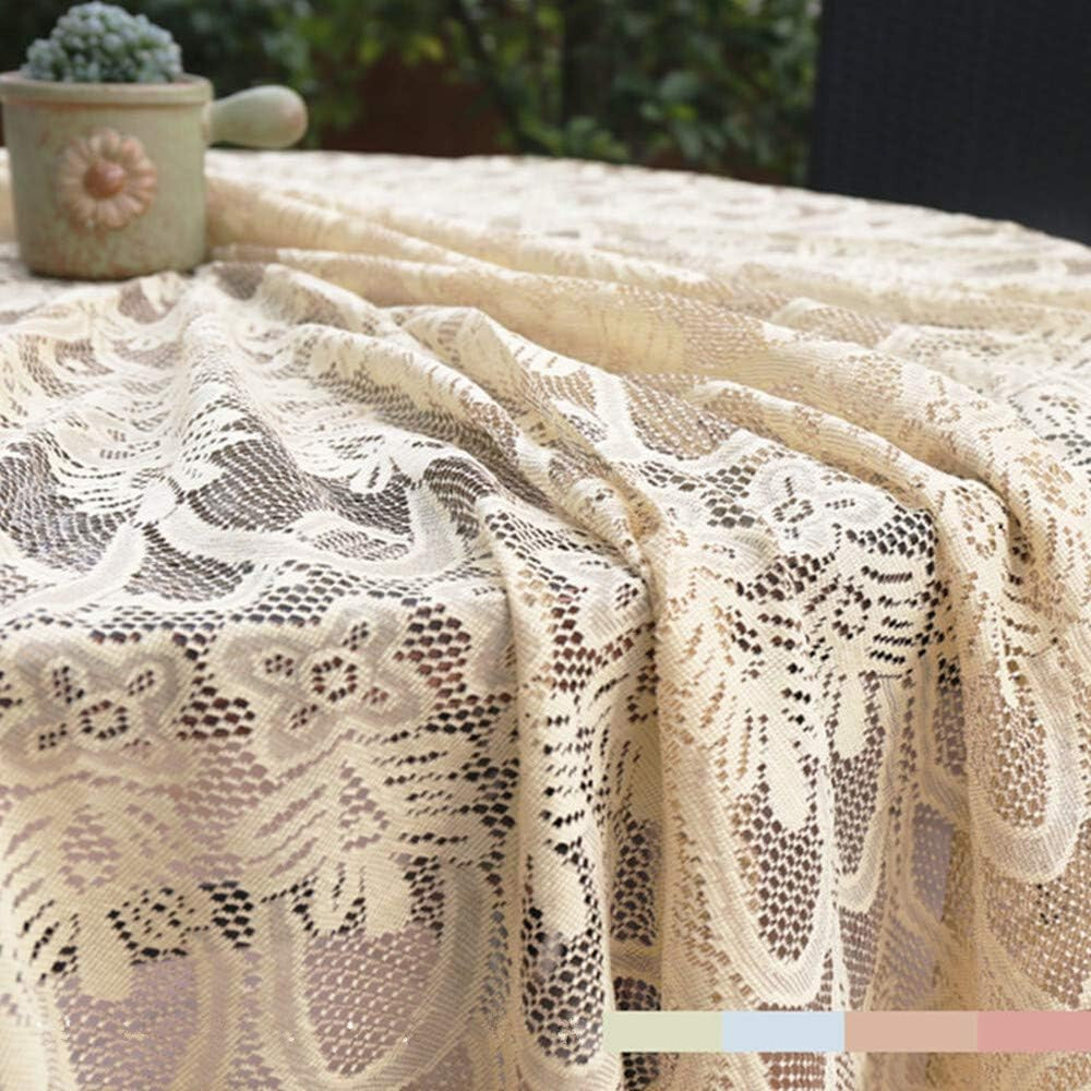 78" Vintage Floral Lace Tablecloth Round Table Cloth Cover Wedding Party Decor