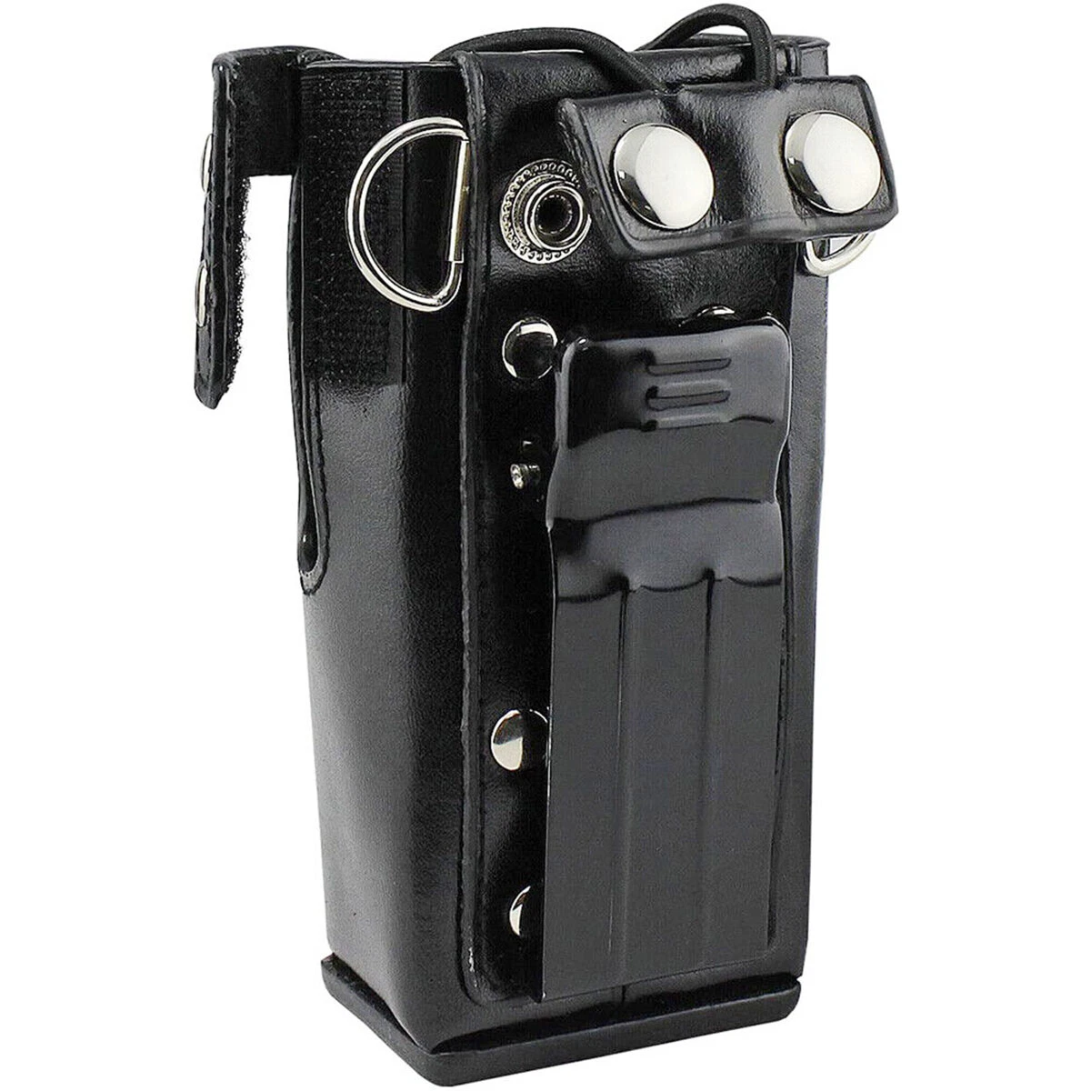 Hard Leather Case Carrying Holder Holster For Motorola Two Way Radio With Strap
