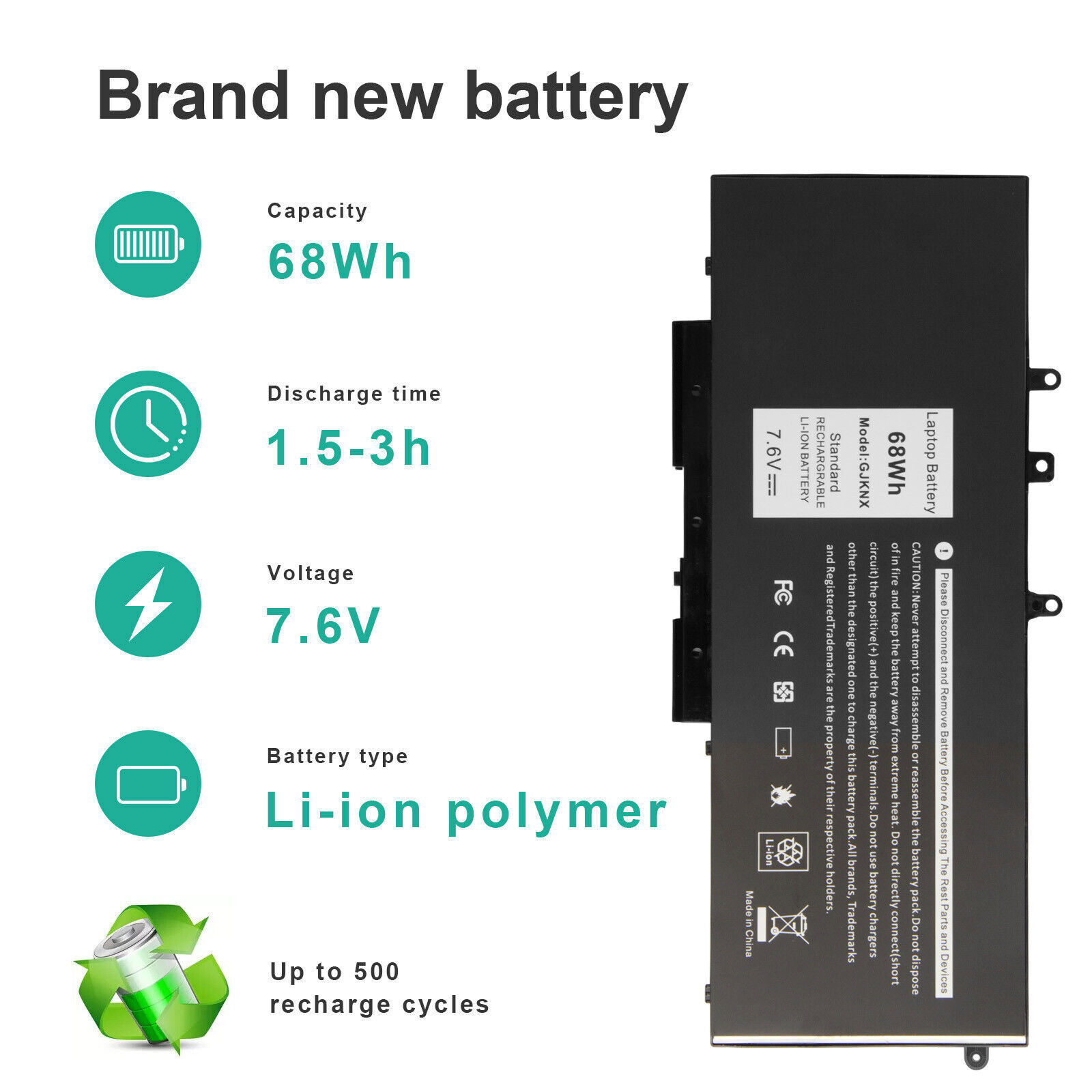 🔥LOT 68Wh GJKNX Battery For Dell Latitude 5480 5580 5490 5491 5590 5591 US FAST